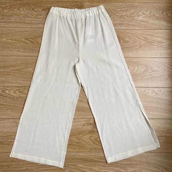 Zara | NWT Trouser Ribbed Pant with Leg Slit - Picture 4 of 7